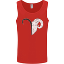 Aries Goat Head Star Sign Mens Vest Tank Top Red