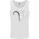 Aries Goat Head Star Sign Mens Vest Tank Top White