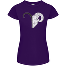 Aries Goat Head Star Sign Womens Petite Cut T-Shirt Purple