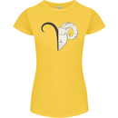 Aries Goat Head Star Sign Womens Petite Cut T-Shirt Yellow
