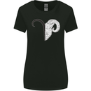Aries Goat Head Star Sign Womens Wider Cut T-Shirt Black