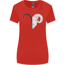 Aries Goat Head Star Sign Womens Wider Cut T-Shirt Red