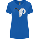 Aries Goat Head Star Sign Womens Wider Cut T-Shirt Royal Blue