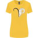 Aries Goat Head Star Sign Womens Wider Cut T-Shirt Yellow