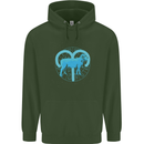 Aries Star Sign Childrens Kids Hoodie Forest Green