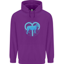 Aries Star Sign Childrens Kids Hoodie Purple