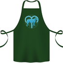 Aries Star Sign Cotton Apron 100% Organic Forest Green