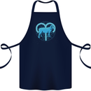 Aries Star Sign Cotton Apron 100% Organic Navy Blue