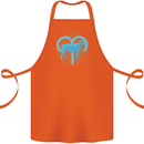 Aries Star Sign Cotton Apron 100% Organic Orange