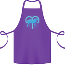 Aries Star Sign Cotton Apron 100% Organic Purple