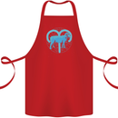 Aries Star Sign Cotton Apron 100% Organic Red