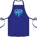 Aries Star Sign Cotton Apron 100% Organic Royal Blue
