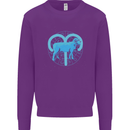 Aries Star Sign Kids Sweatshirt Jumper Purple
