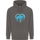 Aries Star Sign Mens 80% Cotton Hoodie Charcoal