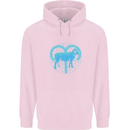 Aries Star Sign Mens 80% Cotton Hoodie Light Pink