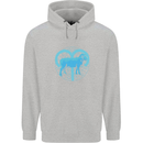 Aries Star Sign Mens 80% Cotton Hoodie Sports Grey
