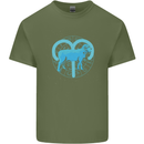 Aries Star Sign Mens Cotton T-Shirt Tee Top Military Green