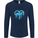 Aries Star Sign Mens Long Sleeve T-Shirt Navy Blue