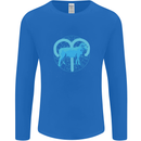 Aries Star Sign Mens Long Sleeve T-Shirt Royal Blue
