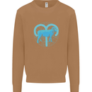 Aries Star Sign Mens Sweatshirt Jumper Caramel Latte