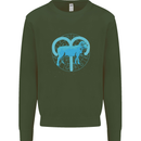 Aries Star Sign Mens Sweatshirt Jumper Forest Green