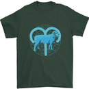 Aries Star Sign Mens T-Shirt 100% Cotton Forest Green