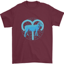Aries Star Sign Mens T-Shirt 100% Cotton Maroon