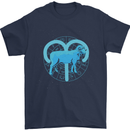 Aries Star Sign Mens T-Shirt 100% Cotton Navy Blue
