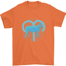 Aries Star Sign Mens T-Shirt 100% Cotton Orange