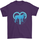 Aries Star Sign Mens T-Shirt 100% Cotton Purple