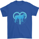 Aries Star Sign Mens T-Shirt 100% Cotton Royal Blue