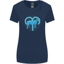 Aries Star Sign Womens Wider Cut T-Shirt Navy Blue