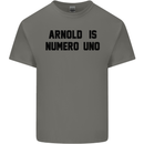 Arnold Is Numero Uno Schwarzenegger Gym Mens Cotton T-Shirt Tee Top Charcoal