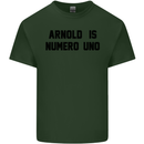 Arnold Is Numero Uno Schwarzenegger Gym Mens Cotton T-Shirt Tee Top Forest Green