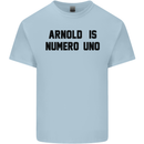 Arnold Is Numero Uno Schwarzenegger Gym Mens Cotton T-Shirt Tee Top Light Blue