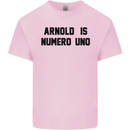 Arnold Is Numero Uno Schwarzenegger Gym Mens Cotton T-Shirt Tee Top Light Pink