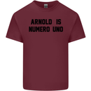Arnold Is Numero Uno Schwarzenegger Gym Mens Cotton T-Shirt Tee Top Maroon