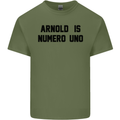 Arnold Is Numero Uno Schwarzenegger Gym Mens Cotton T-Shirt Tee Top Military Green