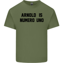 Arnold Is Numero Uno Schwarzenegger Gym Mens Cotton T-Shirt Tee Top Military Green