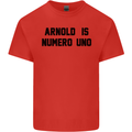 Arnold Is Numero Uno Schwarzenegger Gym Mens Cotton T-Shirt Tee Top Red