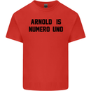 Arnold Is Numero Uno Schwarzenegger Gym Mens Cotton T-Shirt Tee Top Red