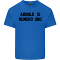 Arnold Is Numero Uno Schwarzenegger Gym Mens Cotton T-Shirt Tee Top Royal Blue