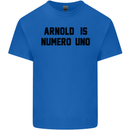 Arnold Is Numero Uno Schwarzenegger Gym Mens Cotton T-Shirt Tee Top Royal Blue