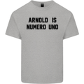 Arnold Is Numero Uno Schwarzenegger Gym Mens Cotton T-Shirt Tee Top Sports Grey