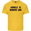 Arnold Is Numero Uno Schwarzenegger Gym Mens Cotton T-Shirt Tee Top Yellow