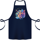 Artemis Greek Goddess of Wild Animals Cotton Apron 100% Organic Navy Blue