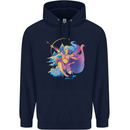 Artemis Greek Goddess of Wild Animals Mens 80% Cotton Hoodie Navy Blue