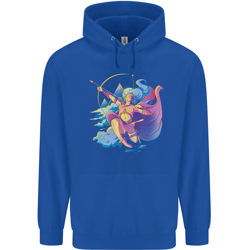 Artemis Greek Goddess of Wild Animals Mens 80% Cotton Hoodie Royal Blue