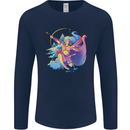 Artemis Greek Goddess of Wild Animals Mens Long Sleeve T-Shirt Navy Blue