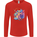Artemis Greek Goddess of Wild Animals Mens Long Sleeve T-Shirt Red